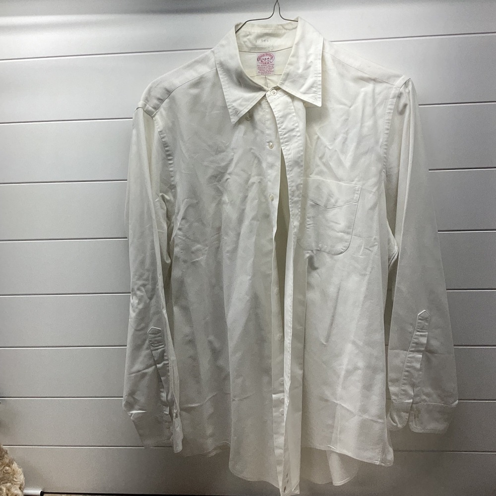 Brooks Brothers Makers White Supima Cotton Oxford Shirt Made in USA 18-34